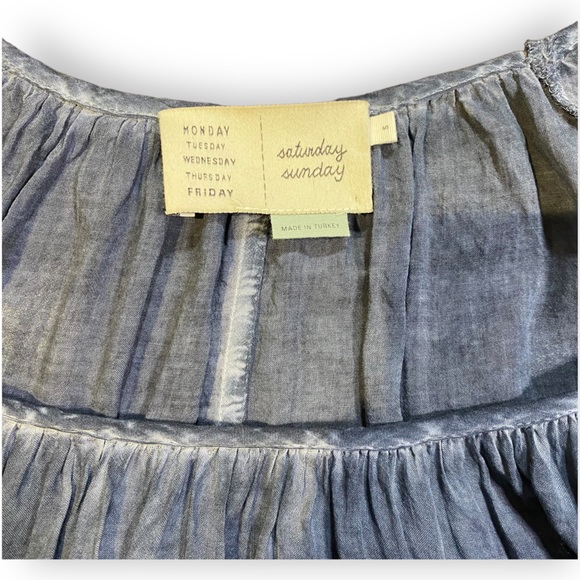 2for$35 ANTHROPOLGIE Saturday/Sunday Fara Peasant Top Size Small - Picture 7 of 13